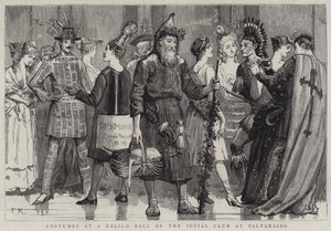 Costumes at a Calico Ball of the Jovial Club at Valparaiso by Percy Macquoid